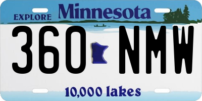 MN license plate 360NMW