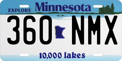 MN license plate 360NMX