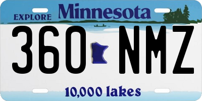 MN license plate 360NMZ