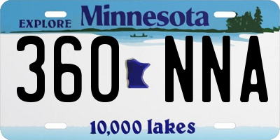 MN license plate 360NNA