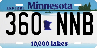 MN license plate 360NNB