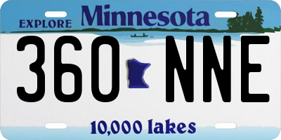 MN license plate 360NNE