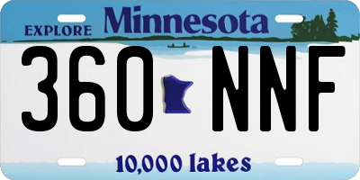 MN license plate 360NNF