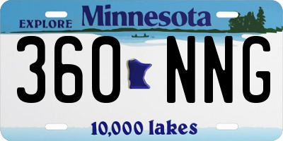 MN license plate 360NNG