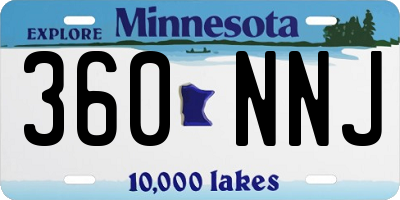 MN license plate 360NNJ