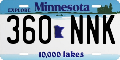 MN license plate 360NNK