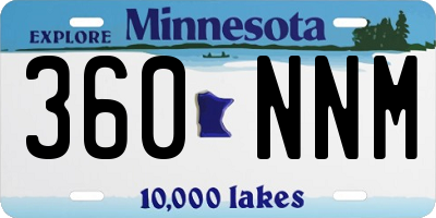 MN license plate 360NNM