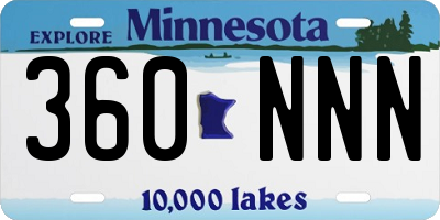 MN license plate 360NNN