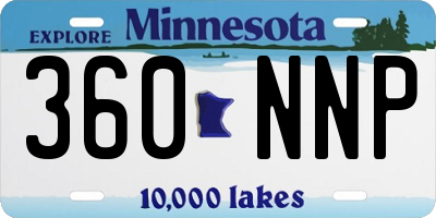 MN license plate 360NNP