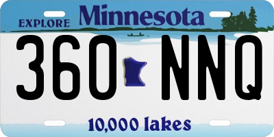MN license plate 360NNQ