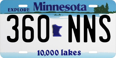 MN license plate 360NNS