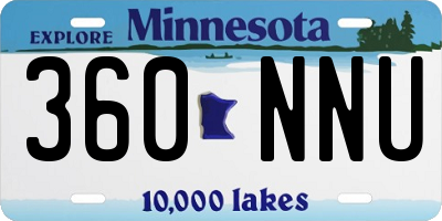 MN license plate 360NNU