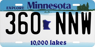 MN license plate 360NNW
