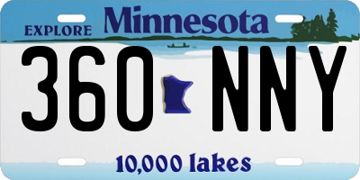 MN license plate 360NNY