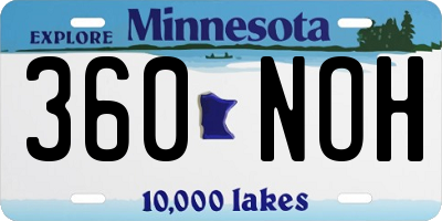 MN license plate 360NOH