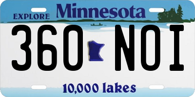 MN license plate 360NOI