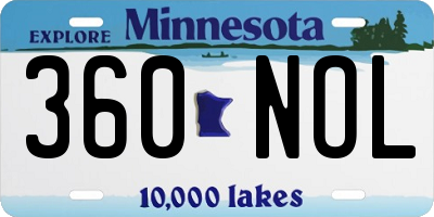 MN license plate 360NOL