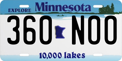 MN license plate 360NOO