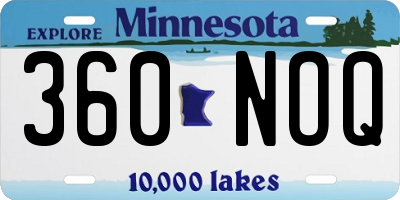 MN license plate 360NOQ