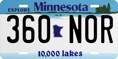 MN license plate 360NOR
