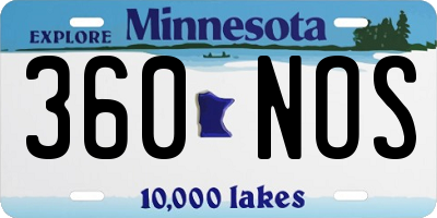 MN license plate 360NOS