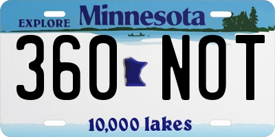 MN license plate 360NOT