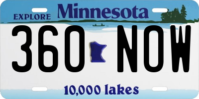 MN license plate 360NOW