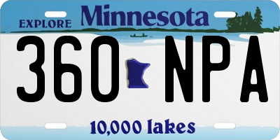 MN license plate 360NPA