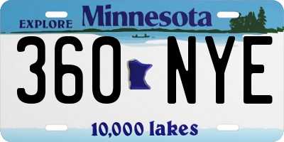 MN license plate 360NYE