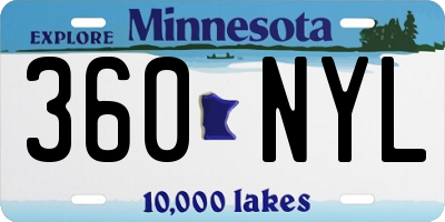 MN license plate 360NYL