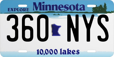 MN license plate 360NYS