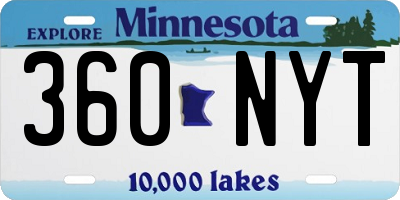 MN license plate 360NYT