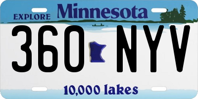MN license plate 360NYV