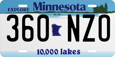 MN license plate 360NZO