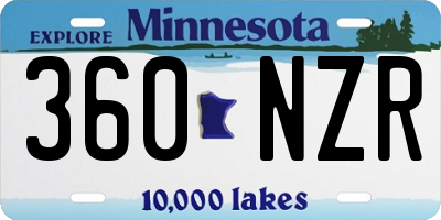 MN license plate 360NZR
