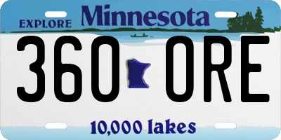 MN license plate 360ORE