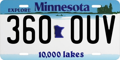 MN license plate 360OUV