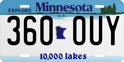 MN license plate 360OUY