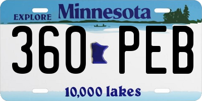MN license plate 360PEB