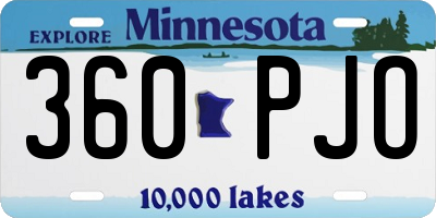 MN license plate 360PJO