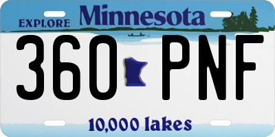 MN license plate 360PNF