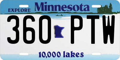 MN license plate 360PTW
