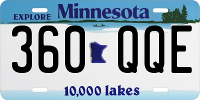 MN license plate 360QQE