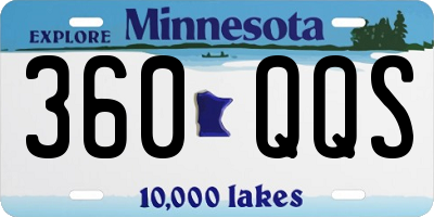 MN license plate 360QQS