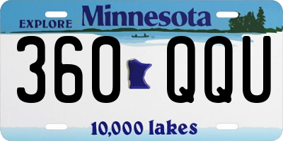 MN license plate 360QQU