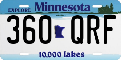 MN license plate 360QRF