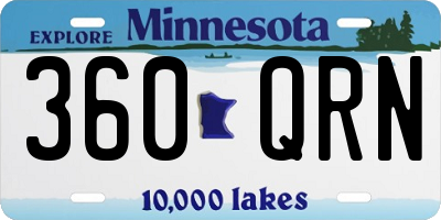 MN license plate 360QRN