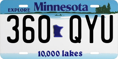 MN license plate 360QYU