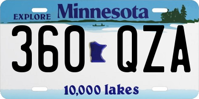MN license plate 360QZA