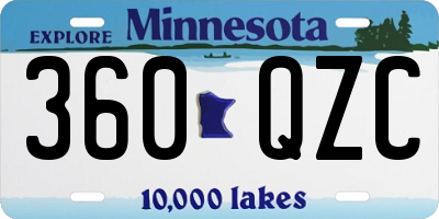 MN license plate 360QZC